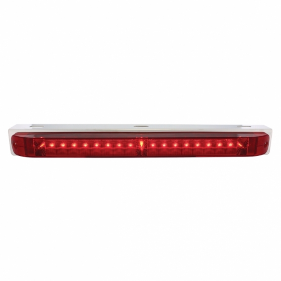 Stainless Light Bracket With 19 LED 17" Light Bar - Red LED/Red Lens - Thumbnail 2