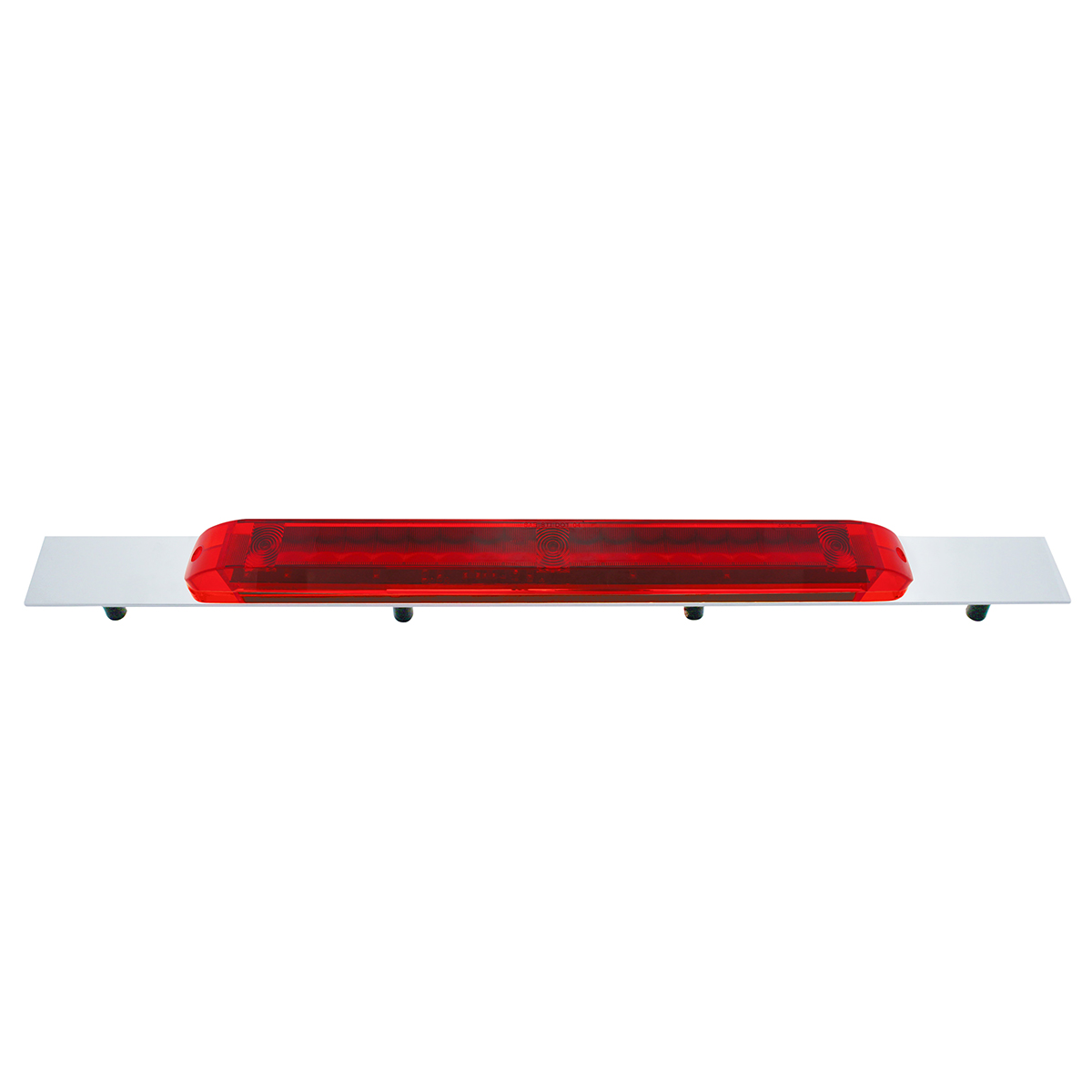Chrome Top Mud Flap Plate With 19 LED 17" Light Bar - Red LED/Red Lens (Each) - Thumbnail 2
