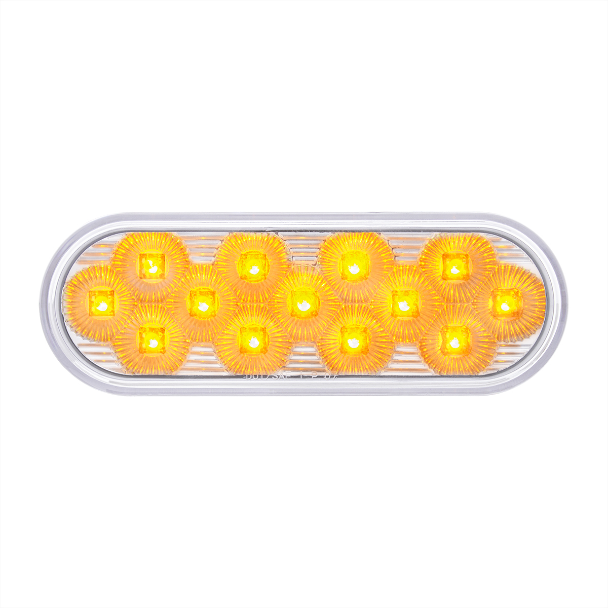 13 LED 6" Oval Double Fury Light (Stop, Turn & Tail) With Warning Light - Red & Amber LED/Clear Lens - Thumbnail 3