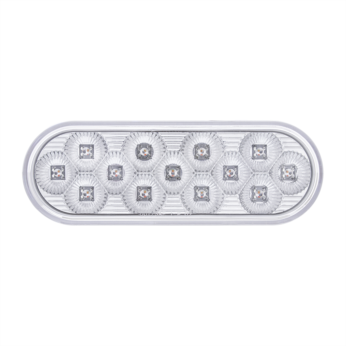 13 LED 6" Oval Double Fury Light (Stop, Turn & Tail) With Warning Light - Red & Amber LED/Clear Lens - Thumbnail 5