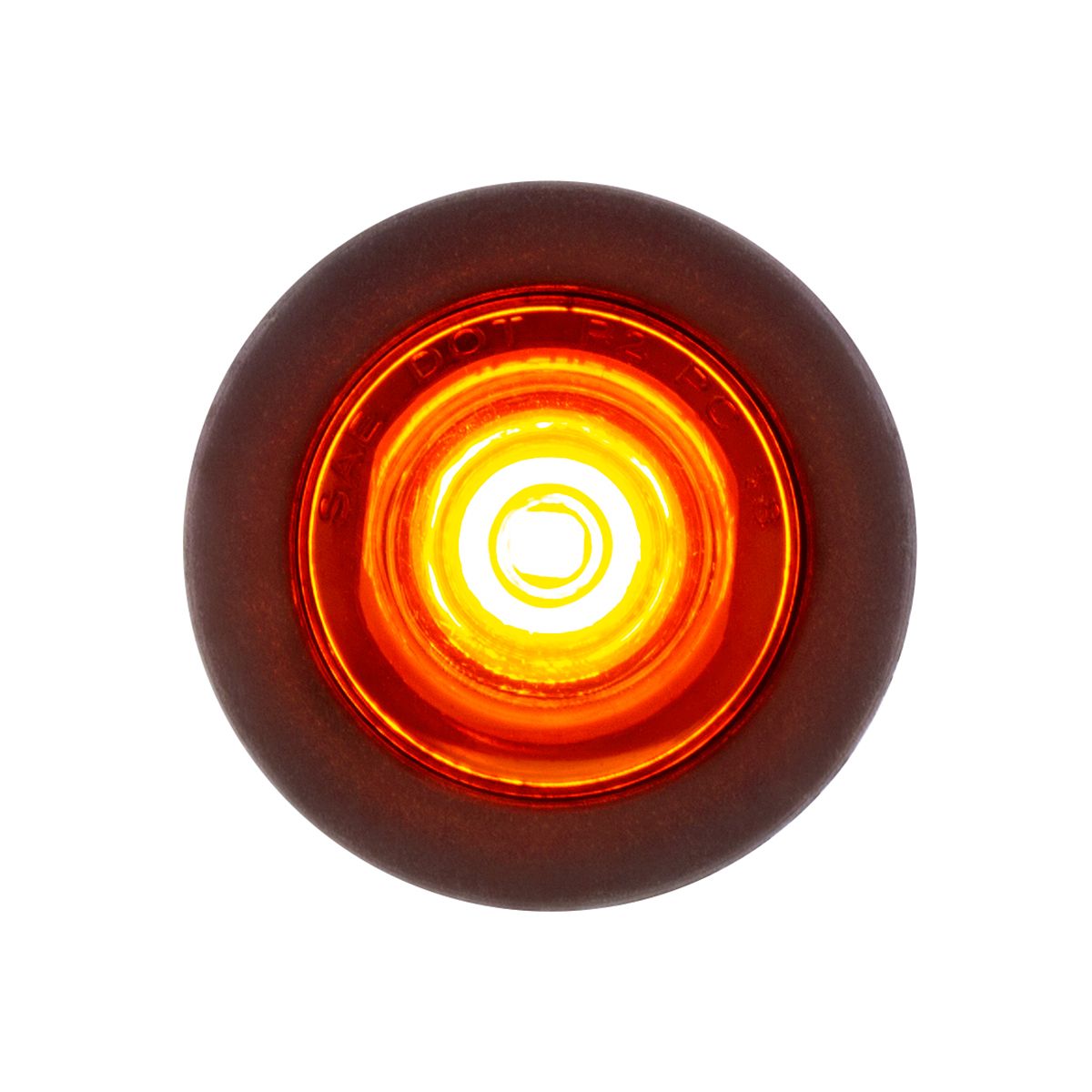 1 LED 3/4" Mini Clearance Light Amber LED With Amber Lens With Rubber Grommet (Bulk)
