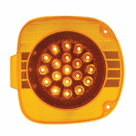 22 LED Turn Signal Light With Reflector For 1996-2010 Freightliner Century - Amber LED/Amber Lens