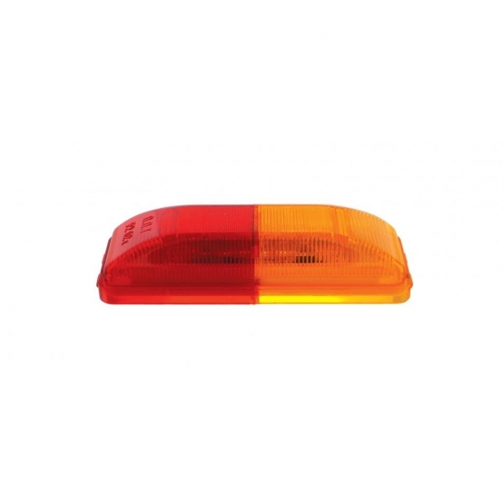6 LED Rectangular Fender Mount Light (Clearance/Marker) With Amber & Red Lens (Bulk) - Thumbnail 3