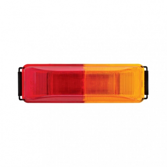 6 LED Rectangular Fender Mount Light (Clearance/Marker) With Amber & Red Lens, And Black Bracket (Bulk)