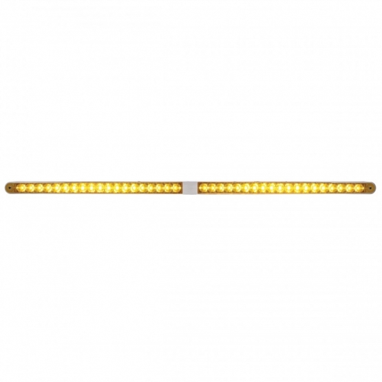 Dual 14 LED 12" Reflector Light Bars With Bezel - Amber LED/Amber Lens