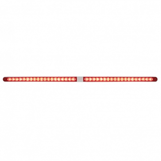 Dual 14 LED 12" Reflector Light Bars With Bezel - Red LED/Red Lens