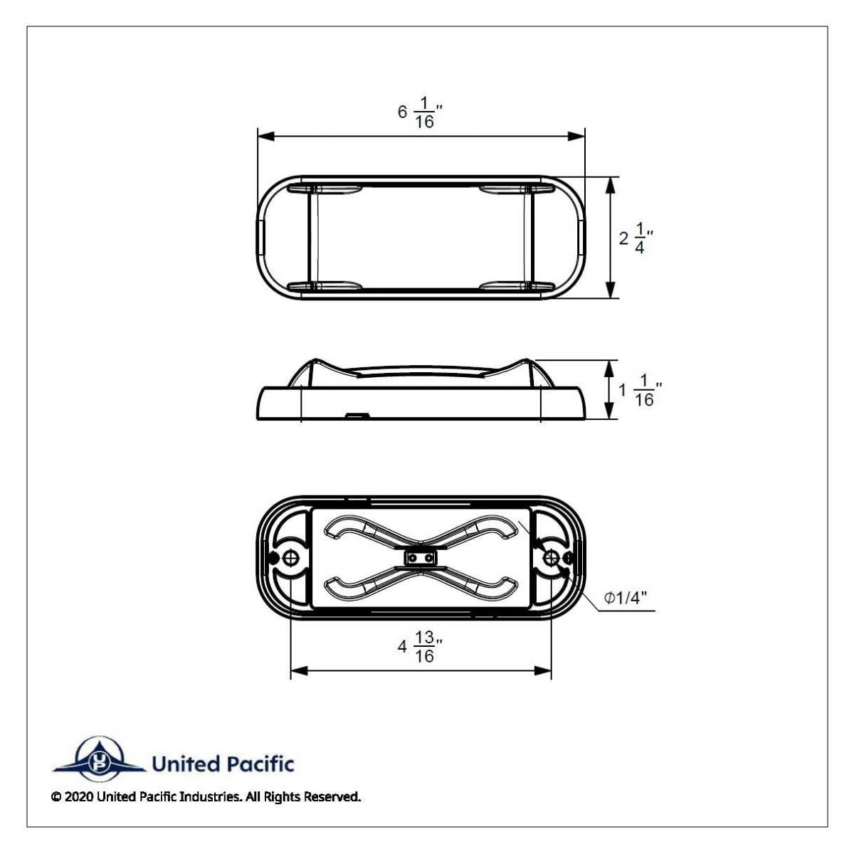 4 LED Saber Rectangular Marker Light With Red Lens - Thumbnail 8