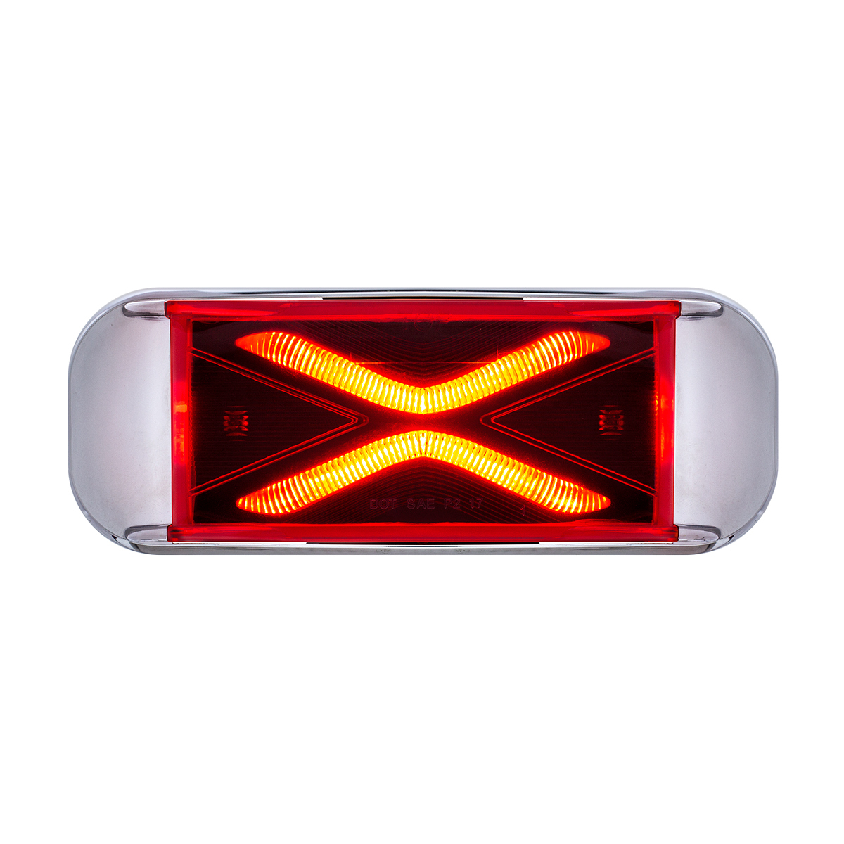 4 LED Saber Rectangular Marker Light With Red Lens - Thumbnail 9