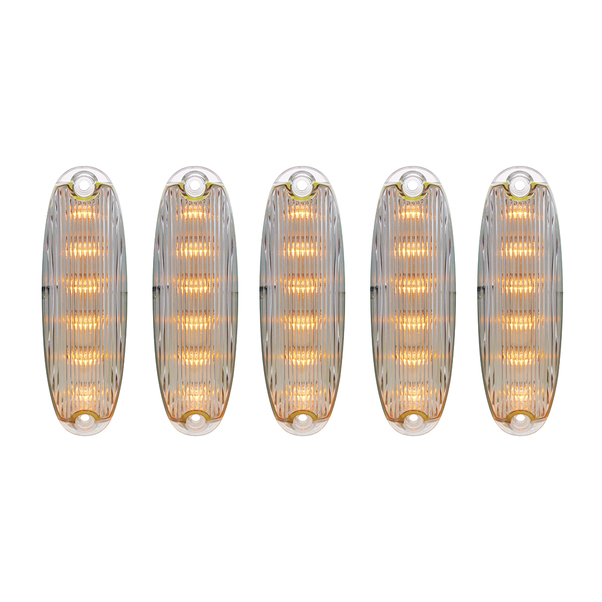 6 Amber LED Cab Lights For 2008-2017 Freightliner Cascadia - Clear Lens (5-Pack) - Thumbnail 7
