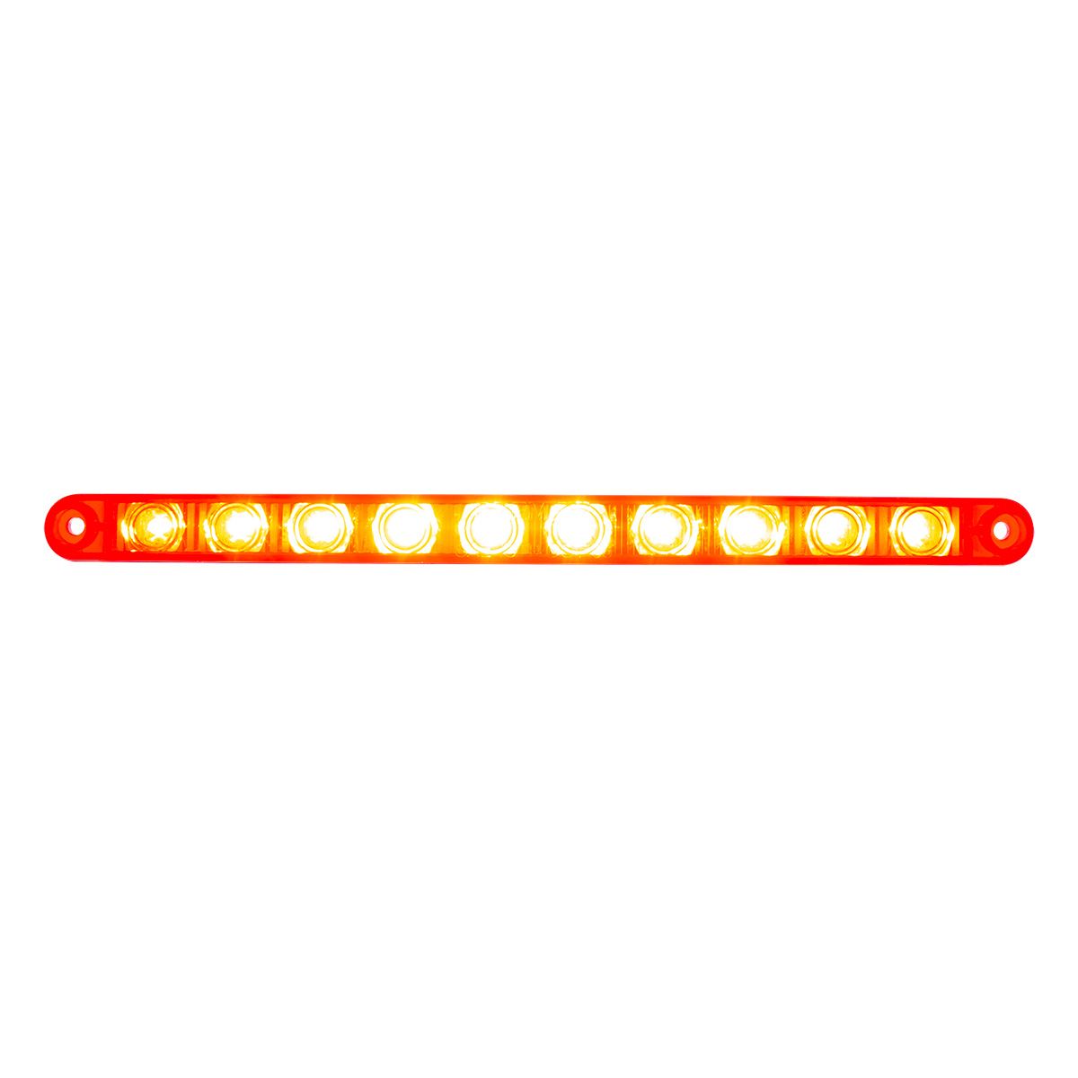 10 LED 9" Split Turn Function Light Bar - Red LED/Red Lens (Bulk)