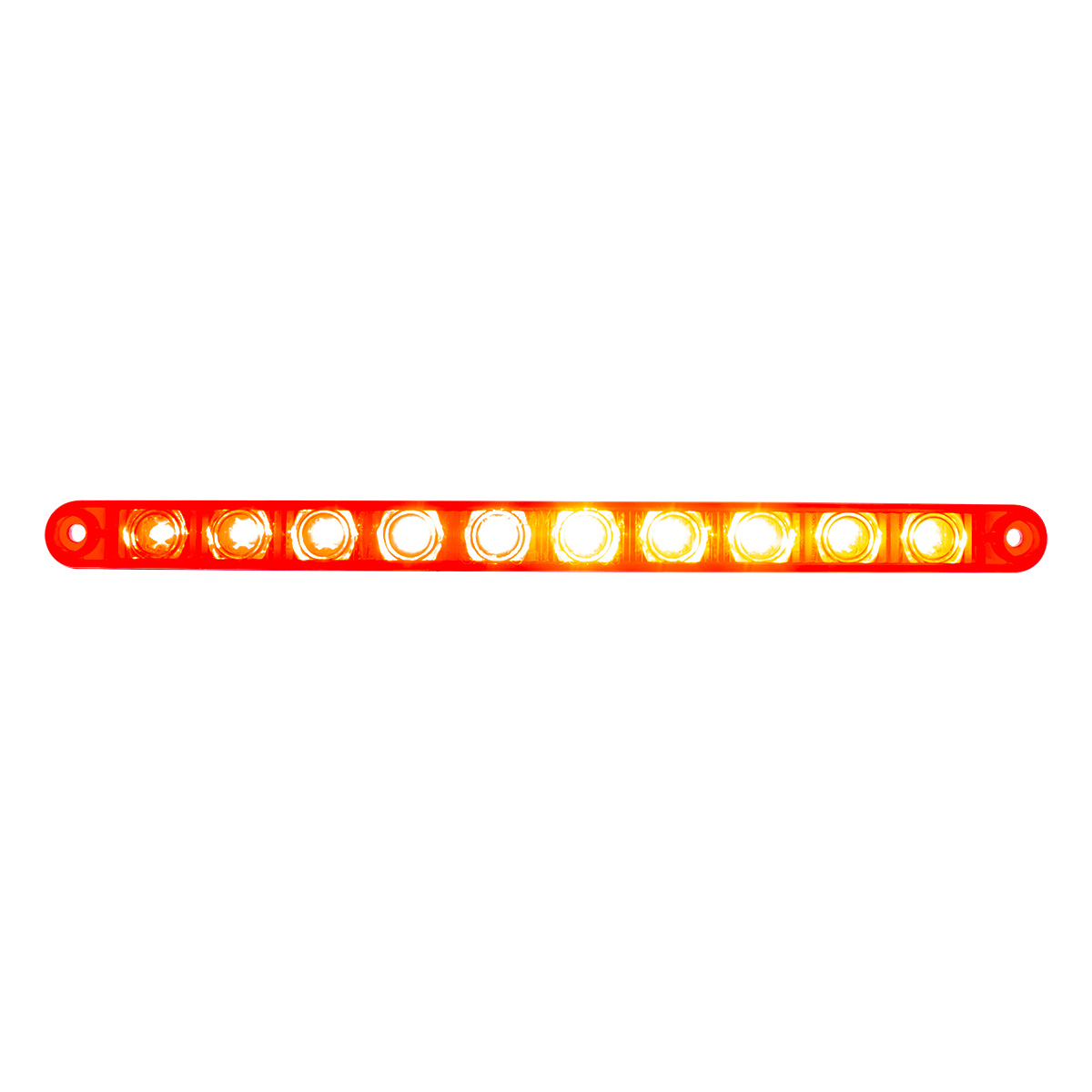 10 LED 9" Split Turn Function Light Bar - Red LED/Red Lens (Bulk) - Thumbnail 4