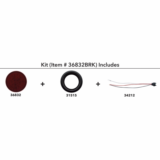 30 LED 4" Round Light Kit (Stop, Turn & Tail) - Red LED/Red Lens - Thumbnail 4