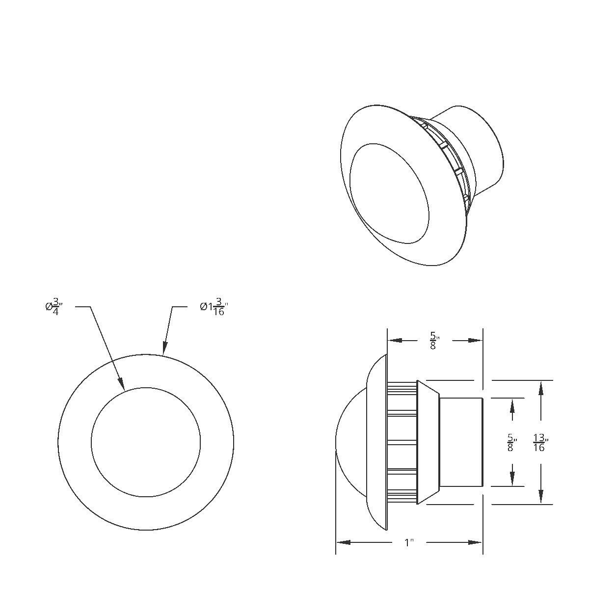 3 LED 3/4" Mini Double Fury Light (Clearance/Marker) - Red LED/White LED - Thumbnail 8