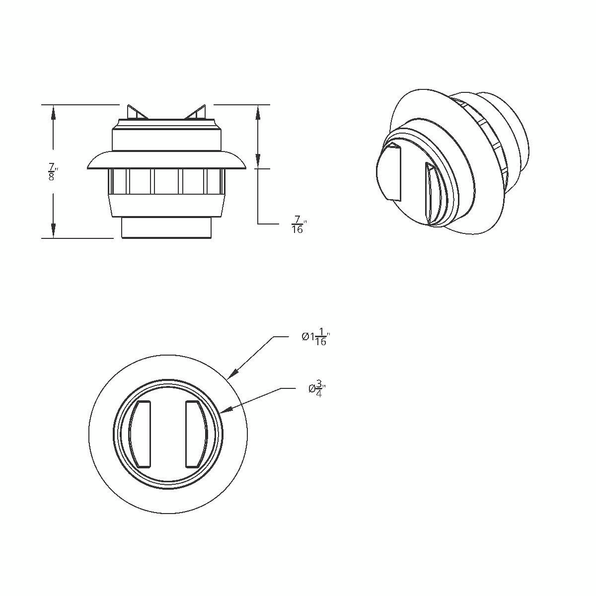 2 LED 3/4" Mini Light (Clearance/Marker) With Rubber Grommet - Red LED/Red Lens (Bulk) - Thumbnail 4