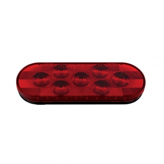 7 LED Oval Light (Stop, Turn & Tail) - Red LED/Red Lens - Thumbnail 3