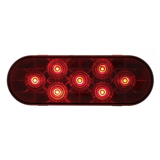 7 LED Oval Light Kit (Stop, Turn & Tail) - Red LED/Red Lens - Thumbnail 2