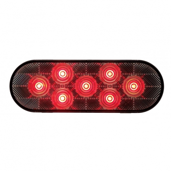 7 LED Oval Light (Stop, Turn & Tail) - Red LED/Clear Lens