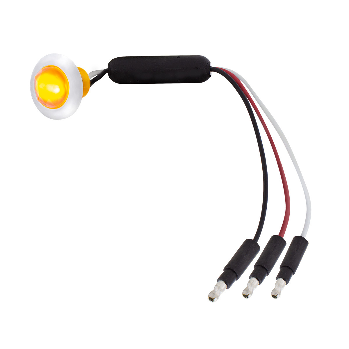 3 LED Dual Function 3/4" Mini Light (Clearance/Marker) With Faceted Crystal Lens-Amber LED/Amber Lens - Thumbnail 8