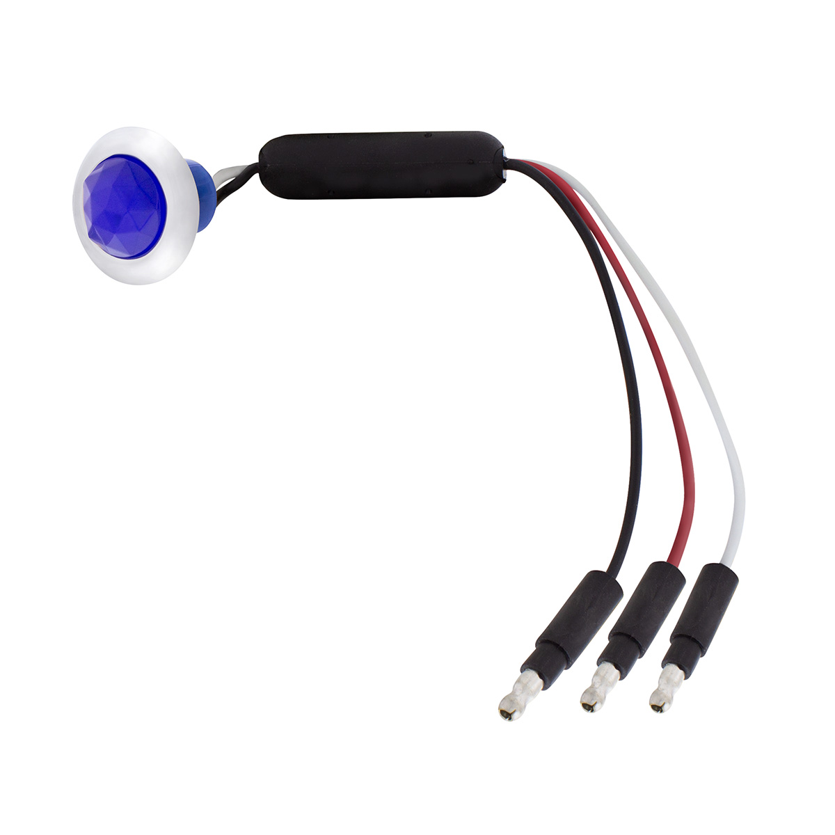 3 LED Dual Function 3/4" Mini Light (Clearance/Marker) With Crystal Lens-Blue LED/Blue Lens - Thumbnail 2