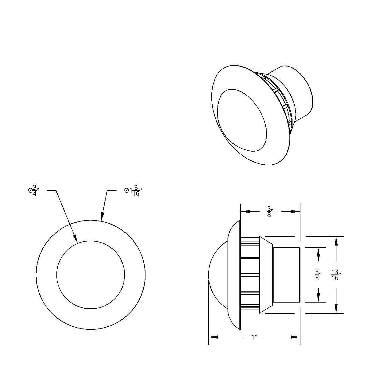 3 LED Dual Function 3/4" Mini Light (Clearance/Marker) With Crystal Lens-Blue LED/Blue Lens - Thumbnail 7