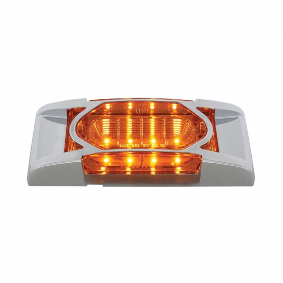 16 LED Reflector Light (Clearance/Marker) With Chrome Bezel - Amber LED/Amber Lens - Thumbnail 3