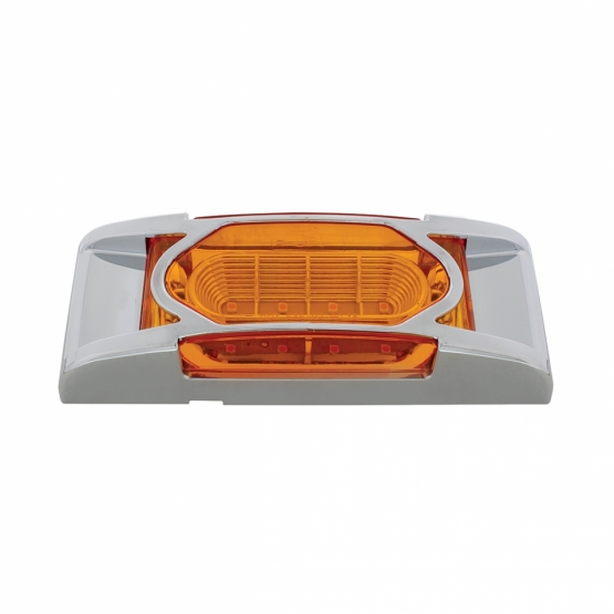 16 LED Reflector Light (Clearance/Marker) With Chrome Bezel - Amber LED/Amber Lens - Thumbnail 4