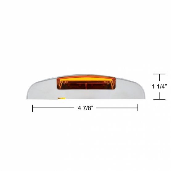 16 LED Reflector Light (Clearance/Marker) With Chrome Bezel - Amber LED/Amber Lens - Thumbnail 6