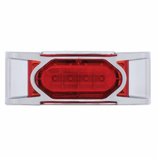 16 LED Reflector Light (Clearance/Marker) With Chrome Bezel - Red LED/Red Lens - Thumbnail 2