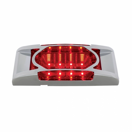 16 LED Reflector Light (Clearance/Marker) With Chrome Bezel - Red LED/Red Lens - Thumbnail 4