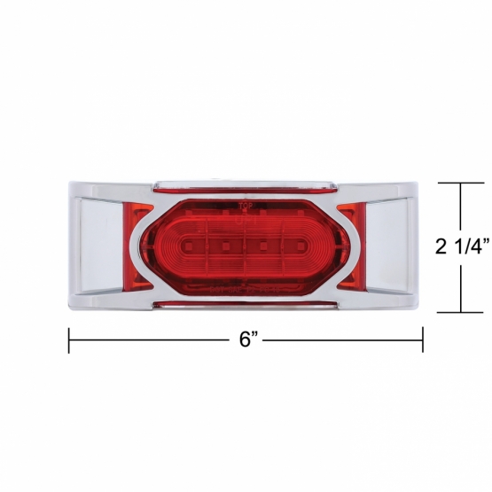 16 LED Reflector Light (Clearance/Marker) With Chrome Bezel - Red LED/Red Lens - Thumbnail 6