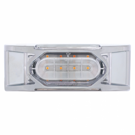 16 LED Reflector Light (Clearance/Marker) With Chrome Bezel - Amber LED/Clear Lens - Thumbnail 2