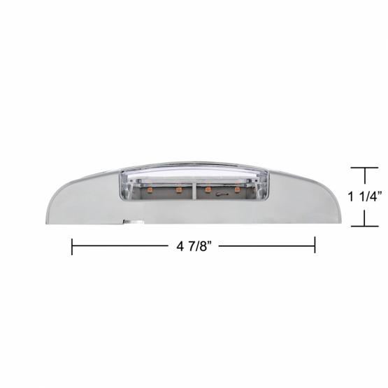 16 LED Reflector Light (Clearance/Marker) With Chrome Bezel - Amber LED/Clear Lens - Thumbnail 7