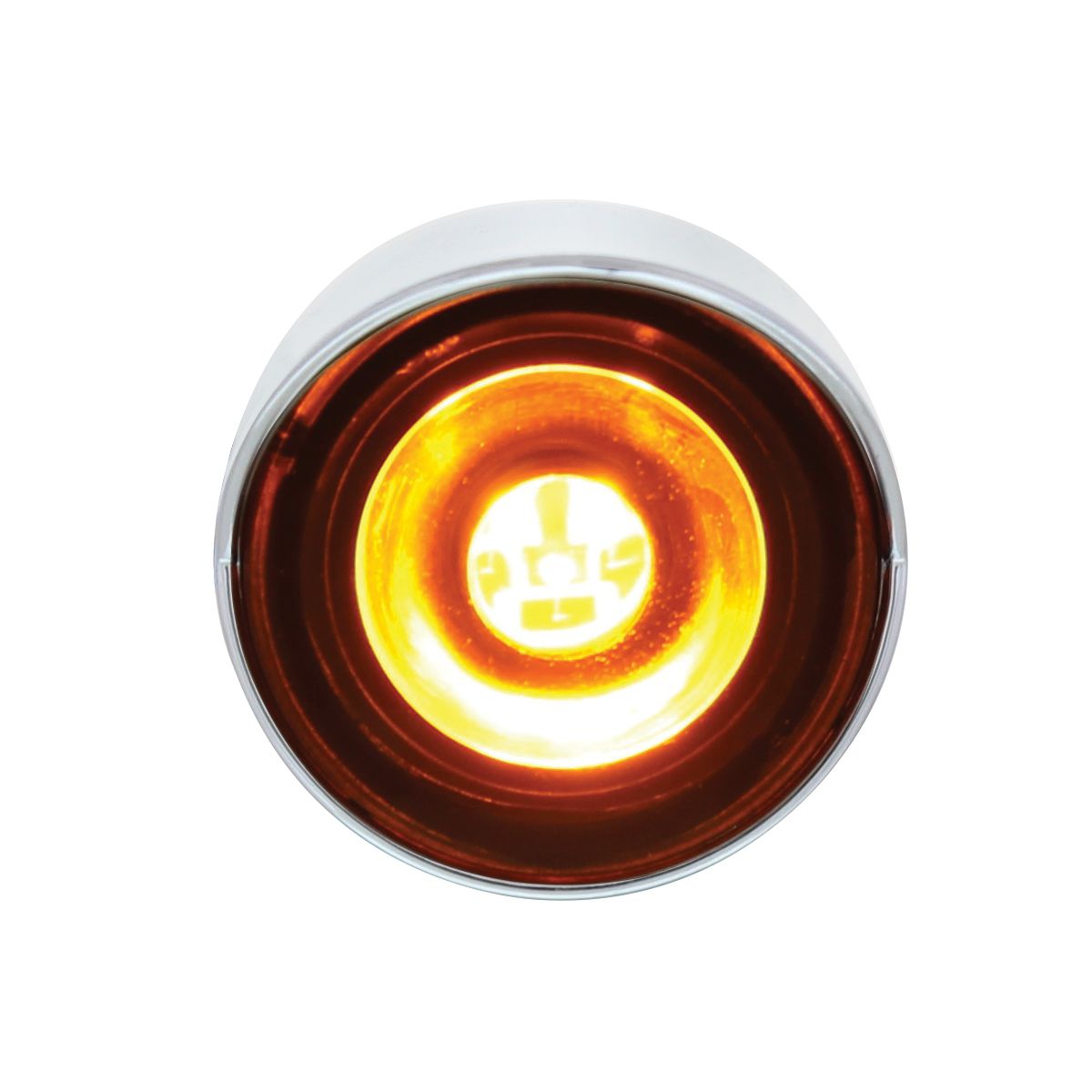 3 High Power LED 1" Light (Clearance/Marker) With Visor - Amber LED/Amber Lens