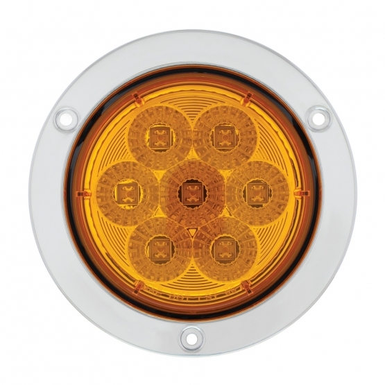 7 LED 4" SS Flange Turn Signal Light - Amber LED/Amber Lens - Thumbnail 2
