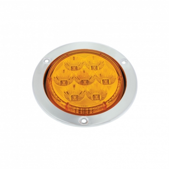 7 LED 4" SS Flange Turn Signal Light - Amber LED/Amber Lens - Thumbnail 3