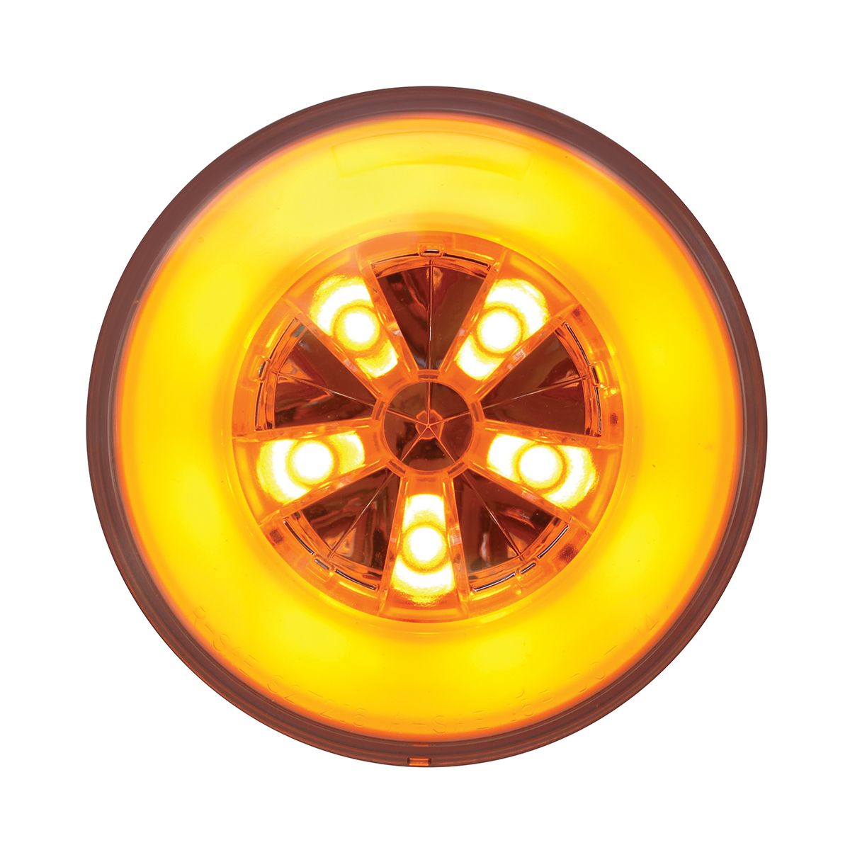 18 LED 4" Round GloLight (Turn Signal) - Amber LED/Amber Lens (Card)
