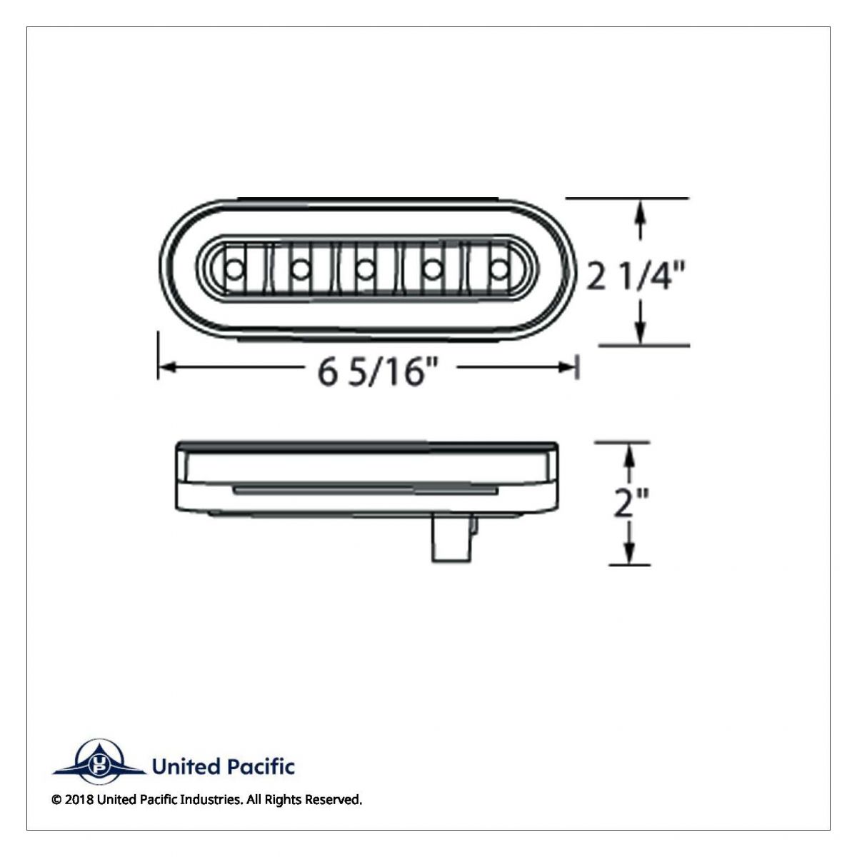 22 LED 6" Oval GloLight With Divider Bar Inner Design (Stop, Turn & Tail) - Red LED/Red Insert (Card) - Thumbnail 7