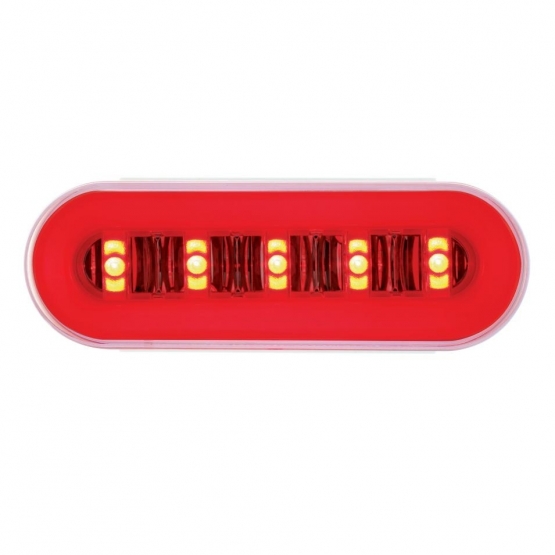 22 LED 6" Oval GloLight Kit With Divider Bar Inner Design (Stop, Turn & Tail) - Red LED/Red Insert (Each) - Thumbnail 2