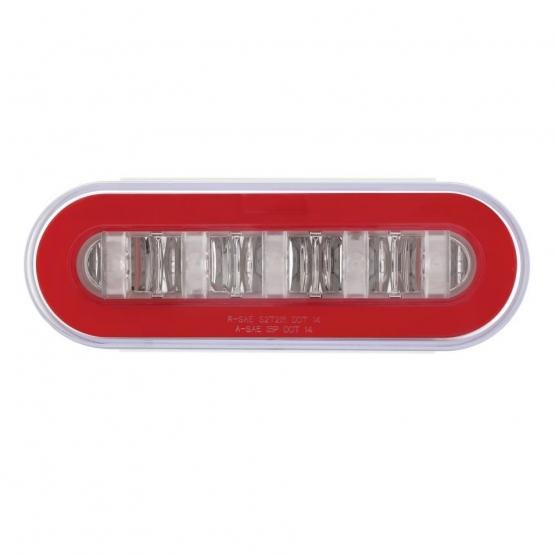 22 LED 6" Oval GloLight Kit With Divider Bar Inner Design (Stop, Turn & Tail) - Red LED/Red Insert (Each) - Thumbnail 4