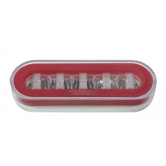 22 LED 6" Oval GloLight Kit With Divider Bar Inner Design (Stop, Turn & Tail) - Red LED/Red Insert (Each) - Thumbnail 5