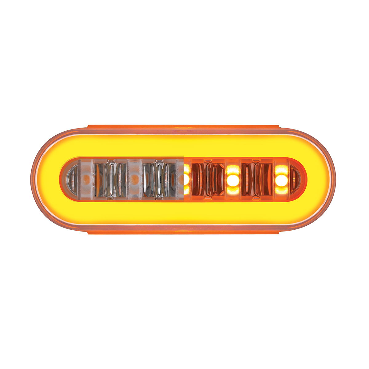 22 LED 6" Oval Clear Lens With Halo Insert GloLight Light - Amber LEDs/Amber Insert (Card) - Thumbnail 3