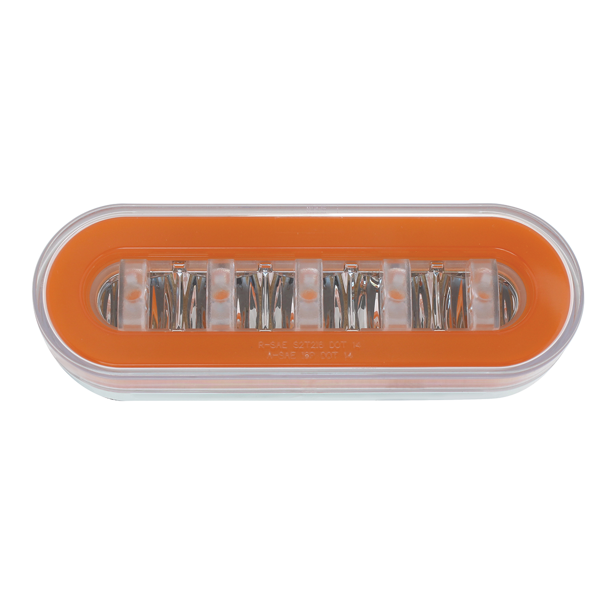 22 LED 6" Oval Clear Lens With Halo Insert GloLight Light - Amber LEDs/Amber Insert (Bulk) - Thumbnail 5