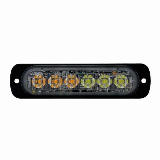 6 High Power LED Super Thin Directional Warning Light - Amber & White LED (Bulk) - Thumbnail 2