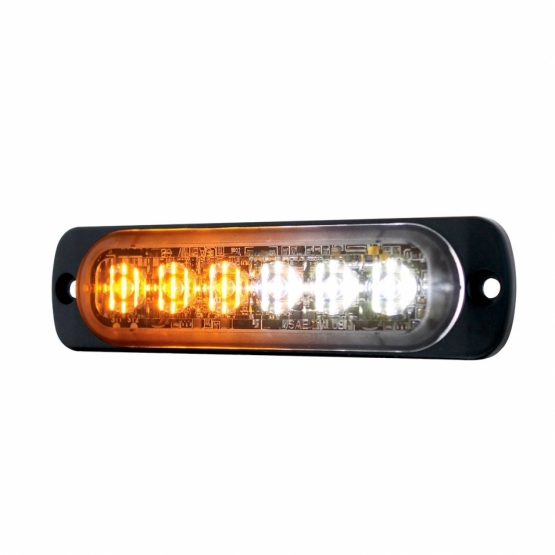 6 High Power LED Super Thin Directional Warning Light - Amber & White LED (Bulk) - Thumbnail 3