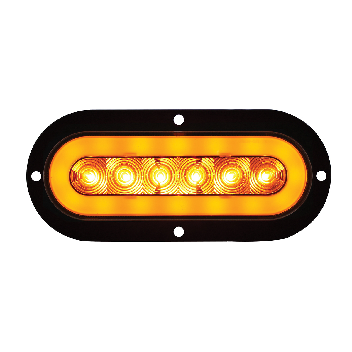 22 LED 6" Oval Flange Mount GloLight (Turn Signal) - Amber LED/Amber Lens - Thumbnail 8