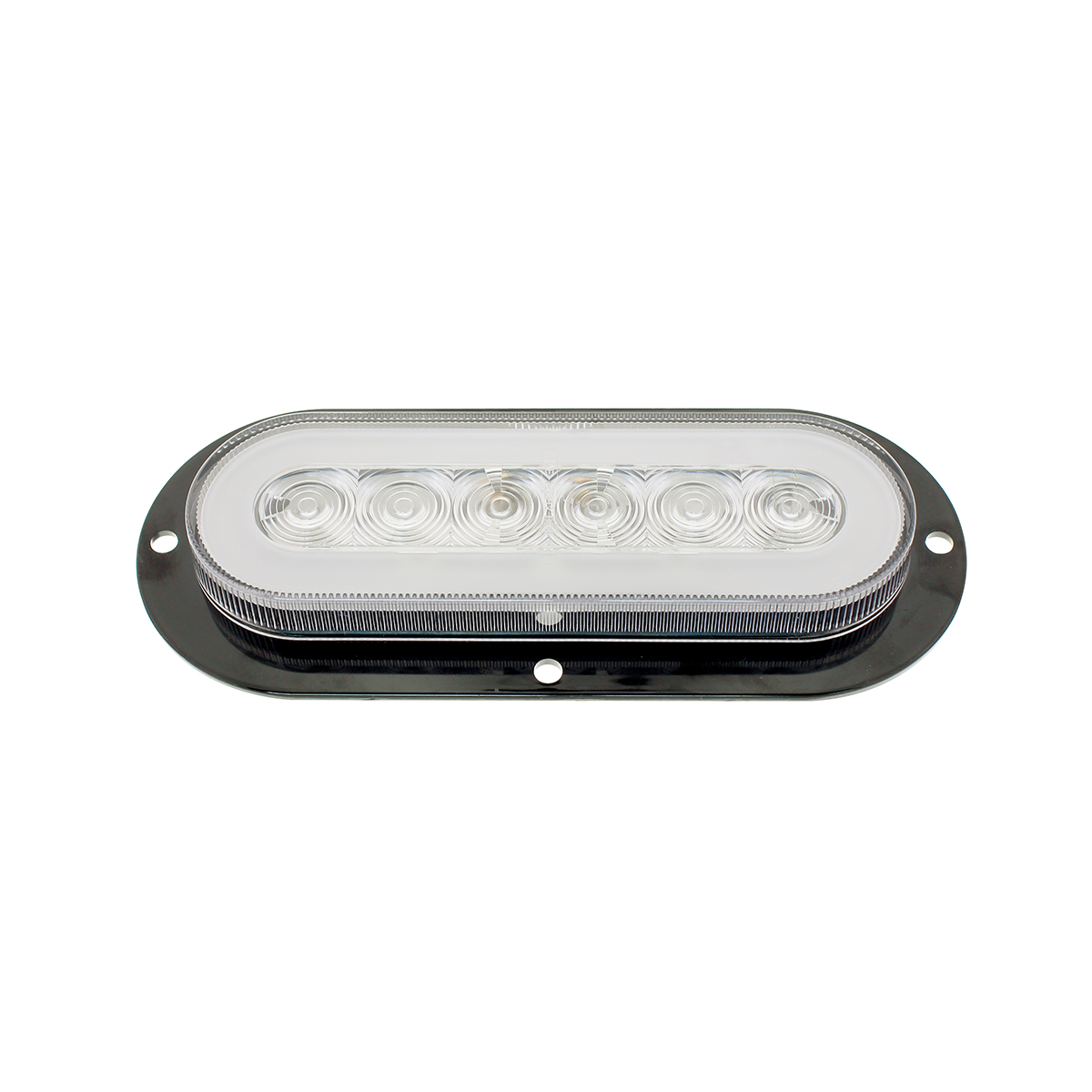 22 LED 6" Oval Flange Mount GloLight (Turn Signal) - Amber LED/Clear Lens - Thumbnail 4