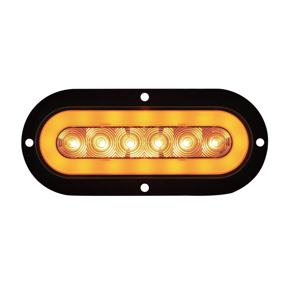 22 LED 6" Oval Flange Mount GloLight (Turn Signal) - Amber LED/Clear Lens - Thumbnail 6