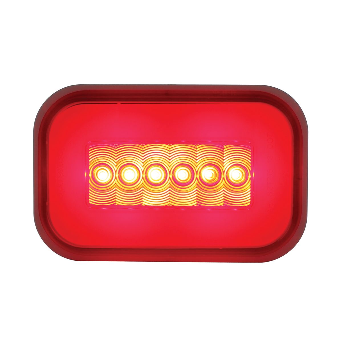 14 LED Rectangular GloLight (Stop, Turn & Tail) - Red LED/Red Lens (Bulk)