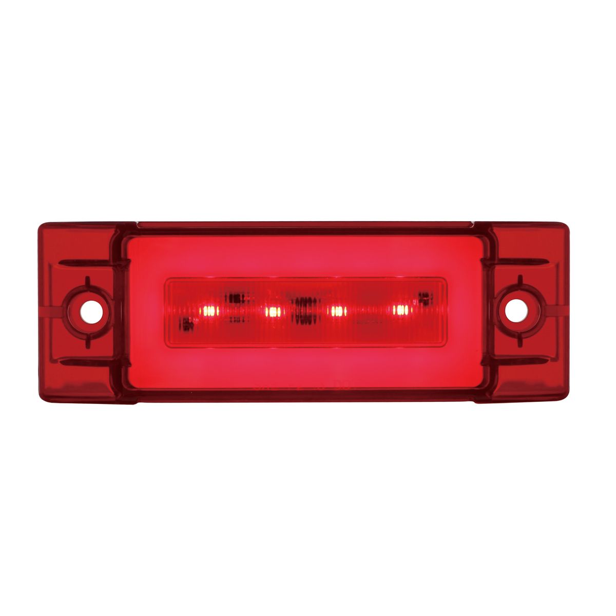 16 LED Rectangular GloLight (Clearance/Marker) - Red LED/ Red Lens (Bulk)