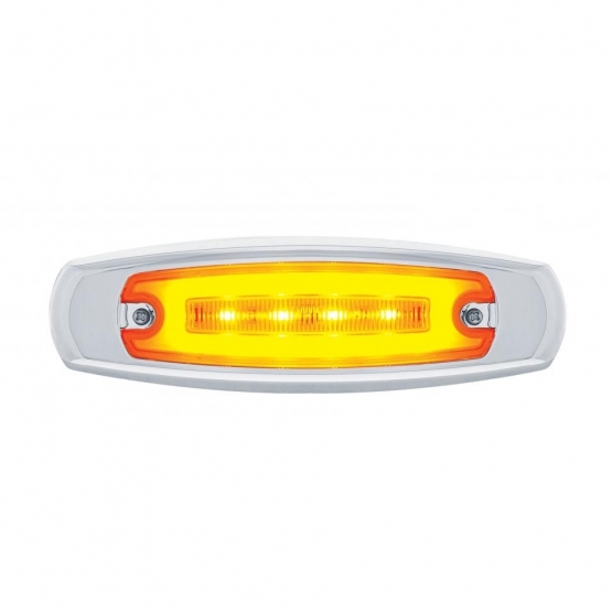16 LED Rectangular GloLight With Bezel (Clearance/Marker) - Amber LED/Amber Lens